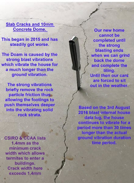 Click to Enlarge Mt Coot-tha Quarry Blast Vibration Private Home Damage