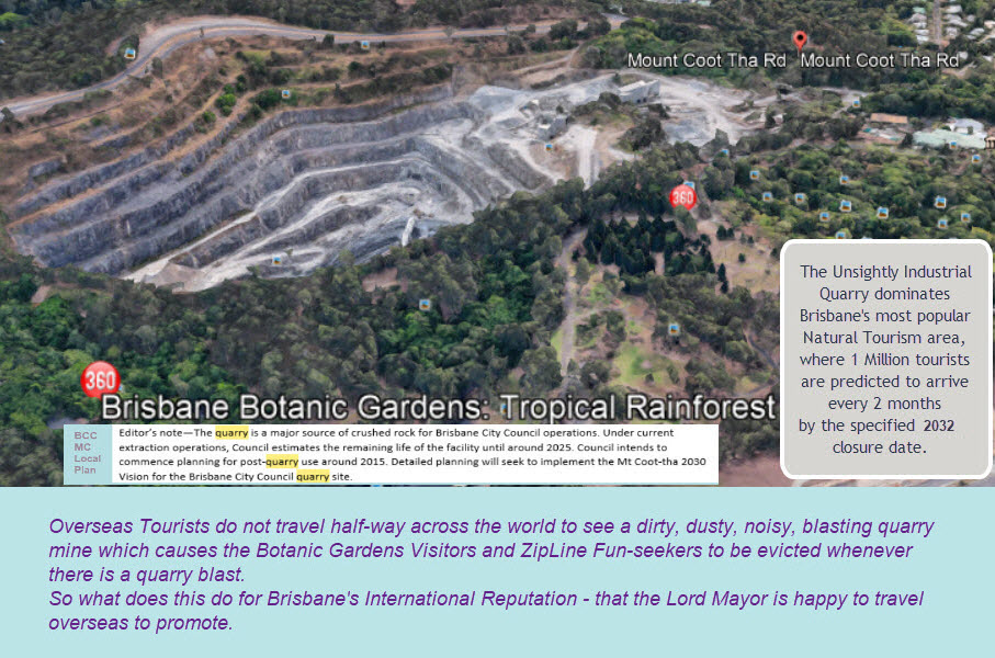 Click to Enlarge Aerial View Shows Quarry Dominating The Botanical Gardens Tourism and ZipLine