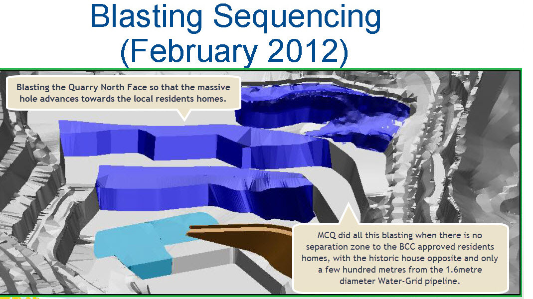 Click to Enlarge Mt Coot-tha Quarry Typical Blasting Sequence