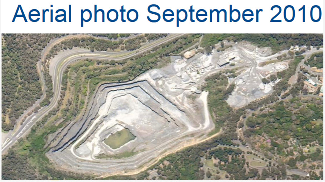 Click to Enlarge Mt Coot-tha Quarry Aerial Photo 2010