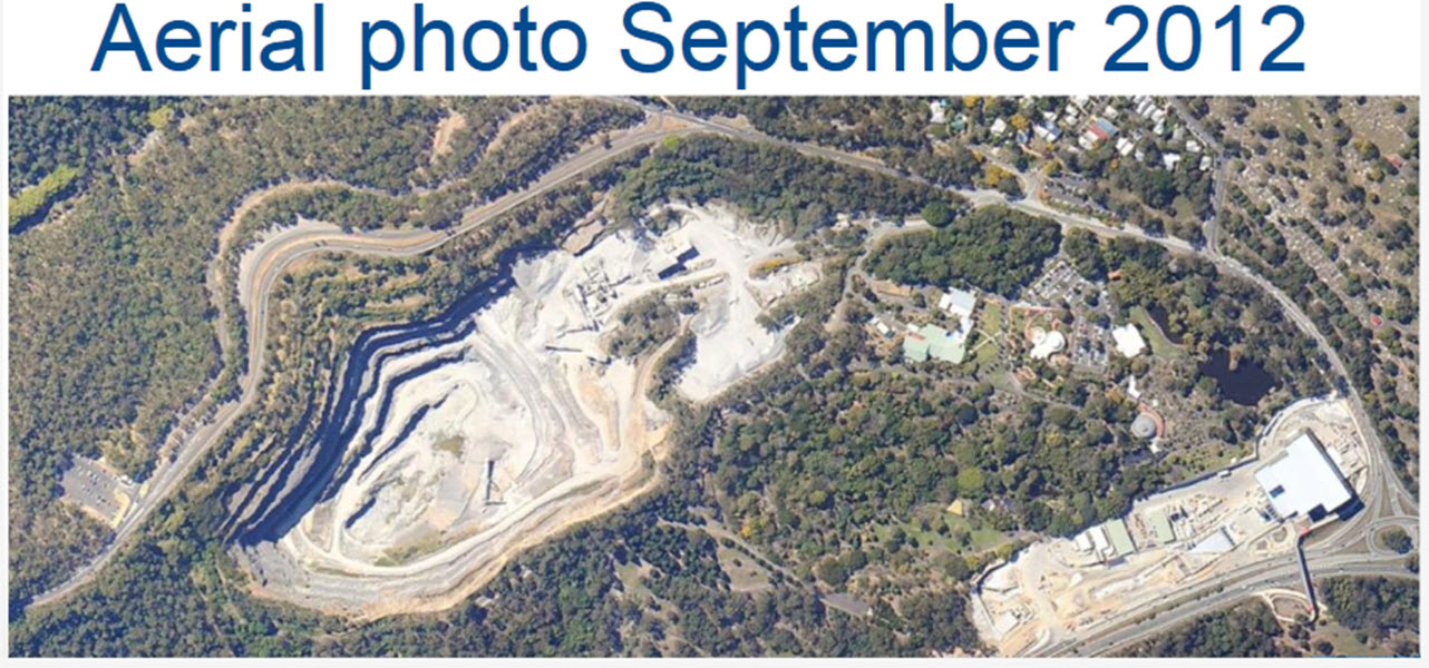 Click to Enlarge Mt Coot-tha Quarry Aerial Photo 2012