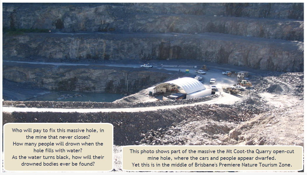 Click to Enlarge Mt Coot-tha Quarry Aerial Photos 2005 & 2012